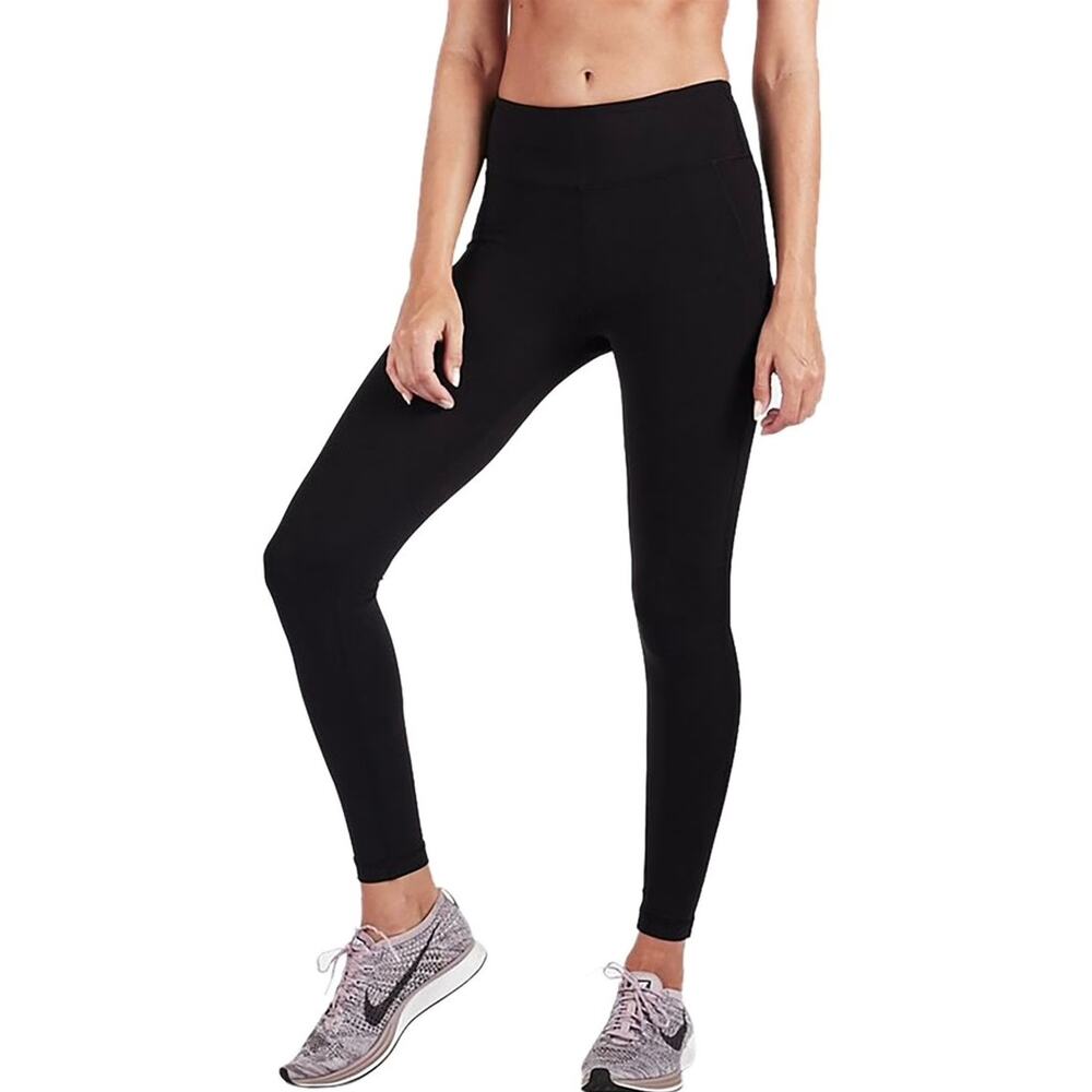 Vuori Legging XS Black High Rise Back Zip Pocket Nylon Performance Tight